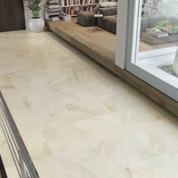 Quios Cream 60x60 cm. Carpatos Roble 20x120 cm.