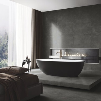 Revestimiento Village Soft Noir 80x160 cm. Pavimento Village Soft Noir 80x80 cm.