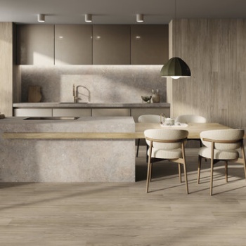 Salerno Bronzo Natural 280 x 120 cm Pavimento Ferreire Quercia 20 x 120 cm