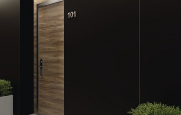 Monocolores Negro Natural 260x120 cm. Pavimento Dommel Grey 120x120 cm.