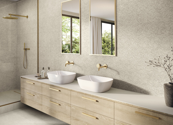 Revestimiento Covent Sand 60x120 cm.  Brera Sand 60x60 cm.