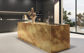 Sunset 120x280 cm. Pavimento Brera Nut 120x120 cm.