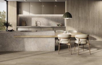 Salerno Bronzo Natural 280 x 120 cm Pavimento Ferreire Quercia 20 x 120 cm